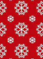 Red White Snowflake Collage Rug