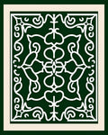 Deep Emerald White Floral Scroll Rug