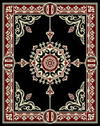 Crimson Ivory Ornate Floral Medallion Rug