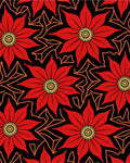 Bold Red Floral Geometric Medallion Rug