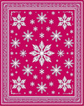 Crimson Snowflake Scatter Border Rug