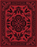 Crimson Black Ornate Floral Medallion Rug
