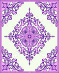 Ornate Pink Purple Floral Medallion Rug