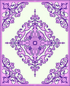 Ornate Pink Purple Floral Medallion Rug