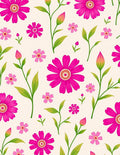 Vibrant Magenta Floral Garden Vines Rug