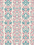 Pink Teal Abstract Symmetry Vintage Rug