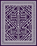 Deep Purple Geometric Art Deco Lines Rug