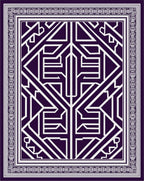 Deep Purple Geometric Art Deco Lines Rug
