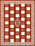 Crimson Cream Vintage Ornamental Lattice Rug