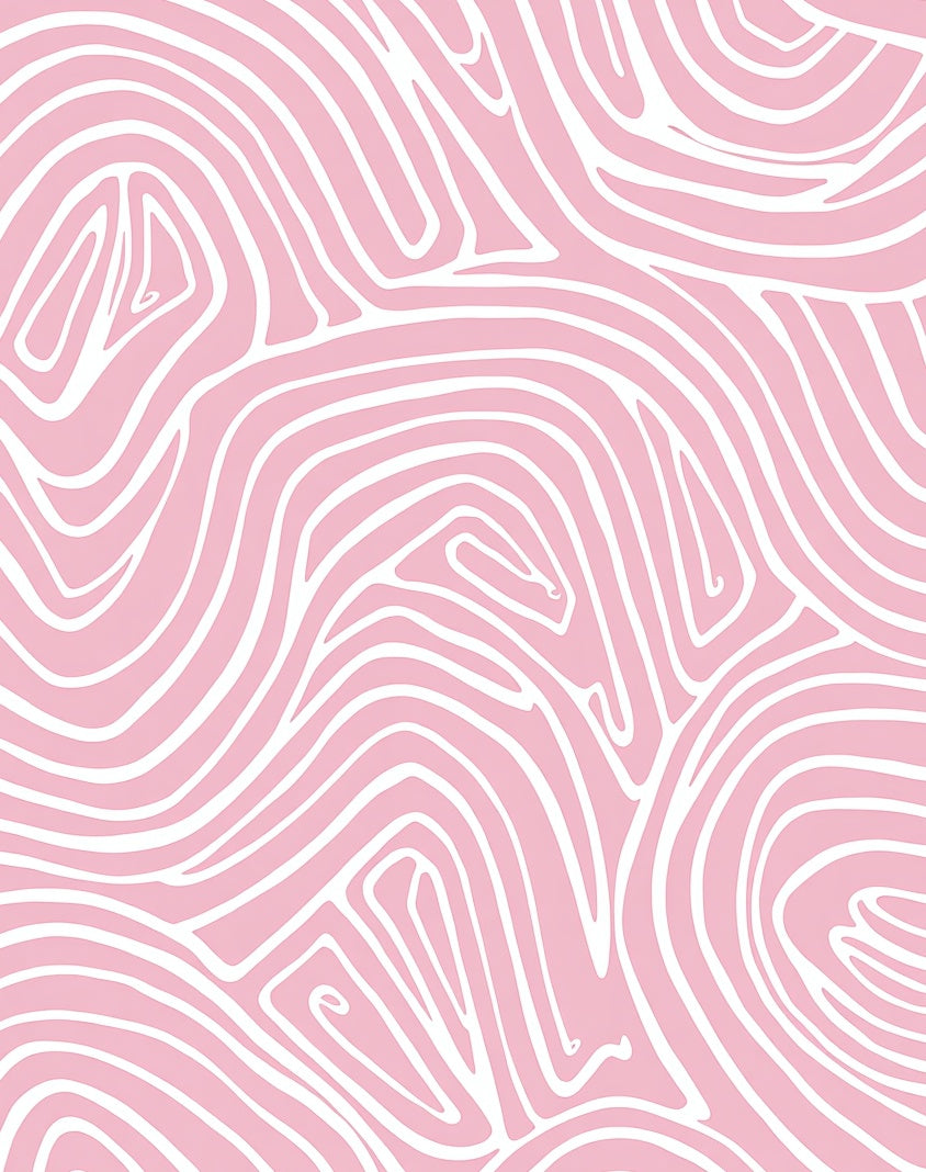 Soft Pink Swirling Lines Rug