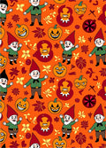 Whimsical Halloween Gnome Pumpkin Leaves Rug