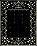 Black Ivory Classical Floral Border Rug