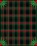 Classic Red Green Plaid Floral Accent Rug