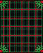 Classic Red Green Plaid Floral Accent Rug