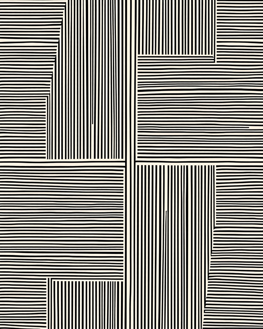 Black Cream Geometric Stripe Rug