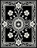 Classic Black Floral Symmetry Rug