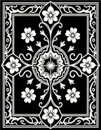 Classic Black Floral Symmetry Rug