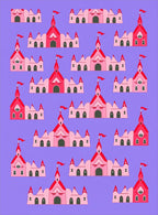 Pink Castle Town Whimsical Repeat Rug