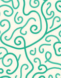Teal Swirl Scroll Cream Background Rug