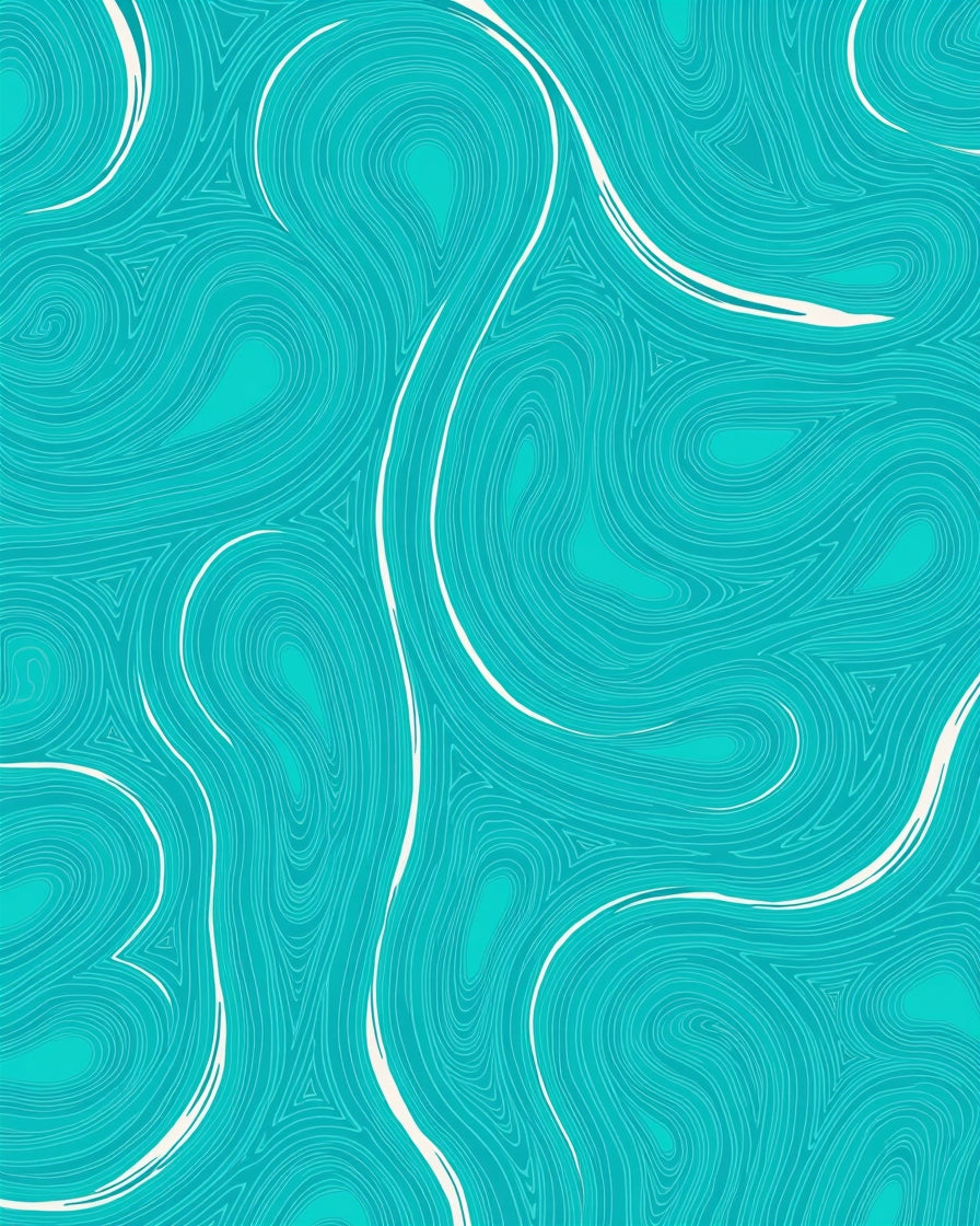 Aqua Swirl Ocean Current Rug