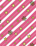 Pink White Striped Starflake Meadow Rug