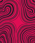 Vibrant Pink Black Swirl Lines Rug