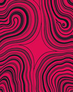 Vibrant Pink Black Swirl Lines Rug