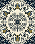 Whimsical Owl Garden Night Stars Rug