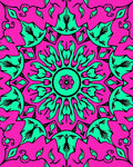 Vibrant Magenta Teal Floral Mandala Rug