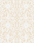 Cream Beige White Floral Damask Rug