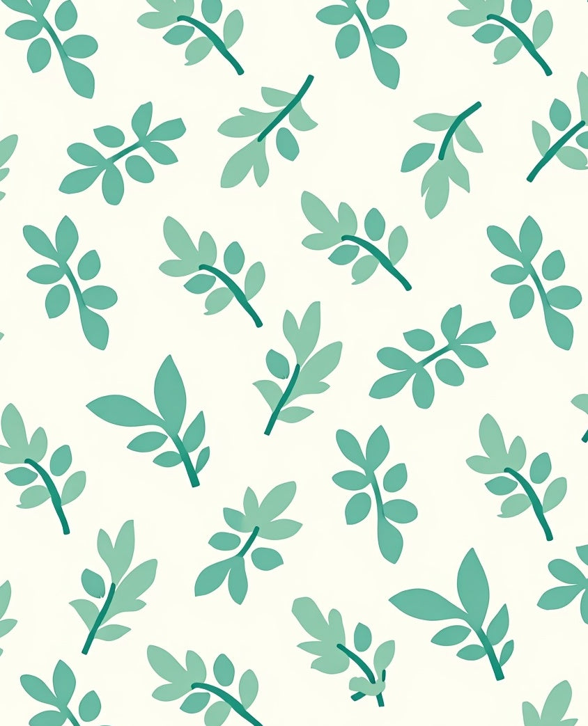 Teal Leafy Branch All Over Rug