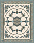 Pale Blue Floral Medallion Centerpiece Rug
