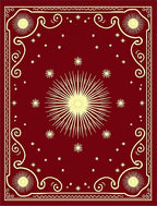Crimson Sunburst Starfield Corner Accents Rug