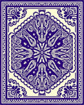 Deep Indigo Floral Mandala Art Rug