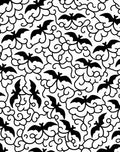 Whimsical Black Bat Swirls Rug