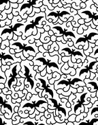 Whimsical Black Bat Swirls Rug