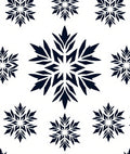 Dark Blue Snowflake Medallion Repeat Rug