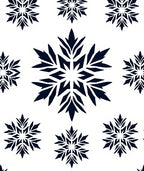Dark Blue Snowflake Medallion Repeat Rug