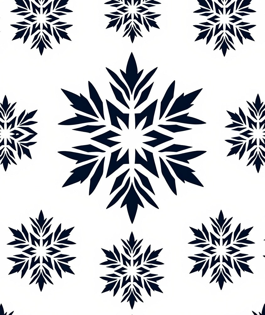 Dark Blue Snowflake Medallion Repeat Rug