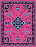 Vibrant Pink Floral Medallion Rug