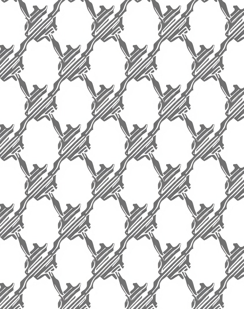 Gray Houndstooth Interlocking Links Rug