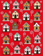 Festive Gingerbread House Swirls Rug