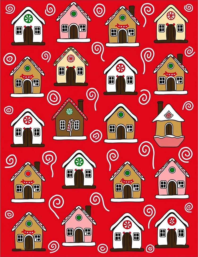 Festive Gingerbread House Swirls Rug