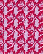Dramatic Red Floral Motif Lilac Background Rug