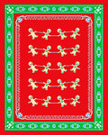 Red Gingerbread People Border Rug