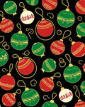 Red Green White Ornament Holiday Garland Rug