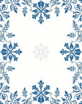 Navy Blue Snowflake Border Accents Rug