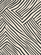 Black and Cream Wavy Stripe Geometric Rug