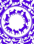 Vibrant Purple Canine Circle Rug