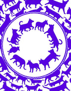 Vibrant Purple Canine Circle Rug